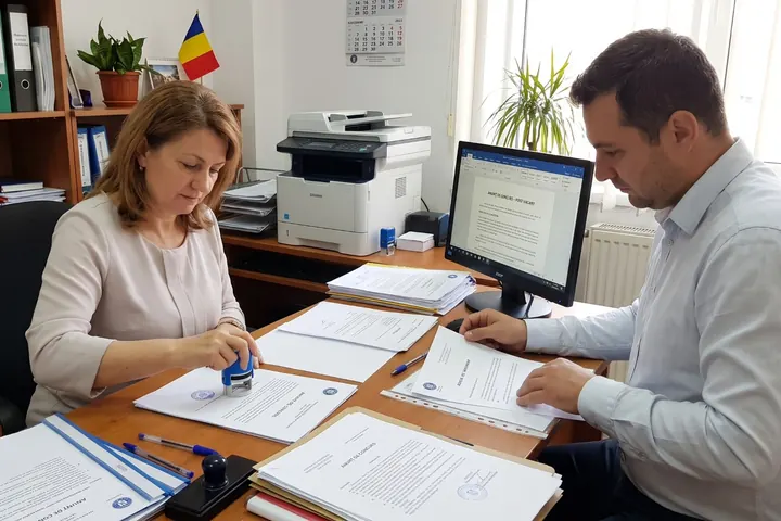 Colegii de la resurse umane ștampilează și verifică anunțul de concurs înainte să-l trimită spre publicare